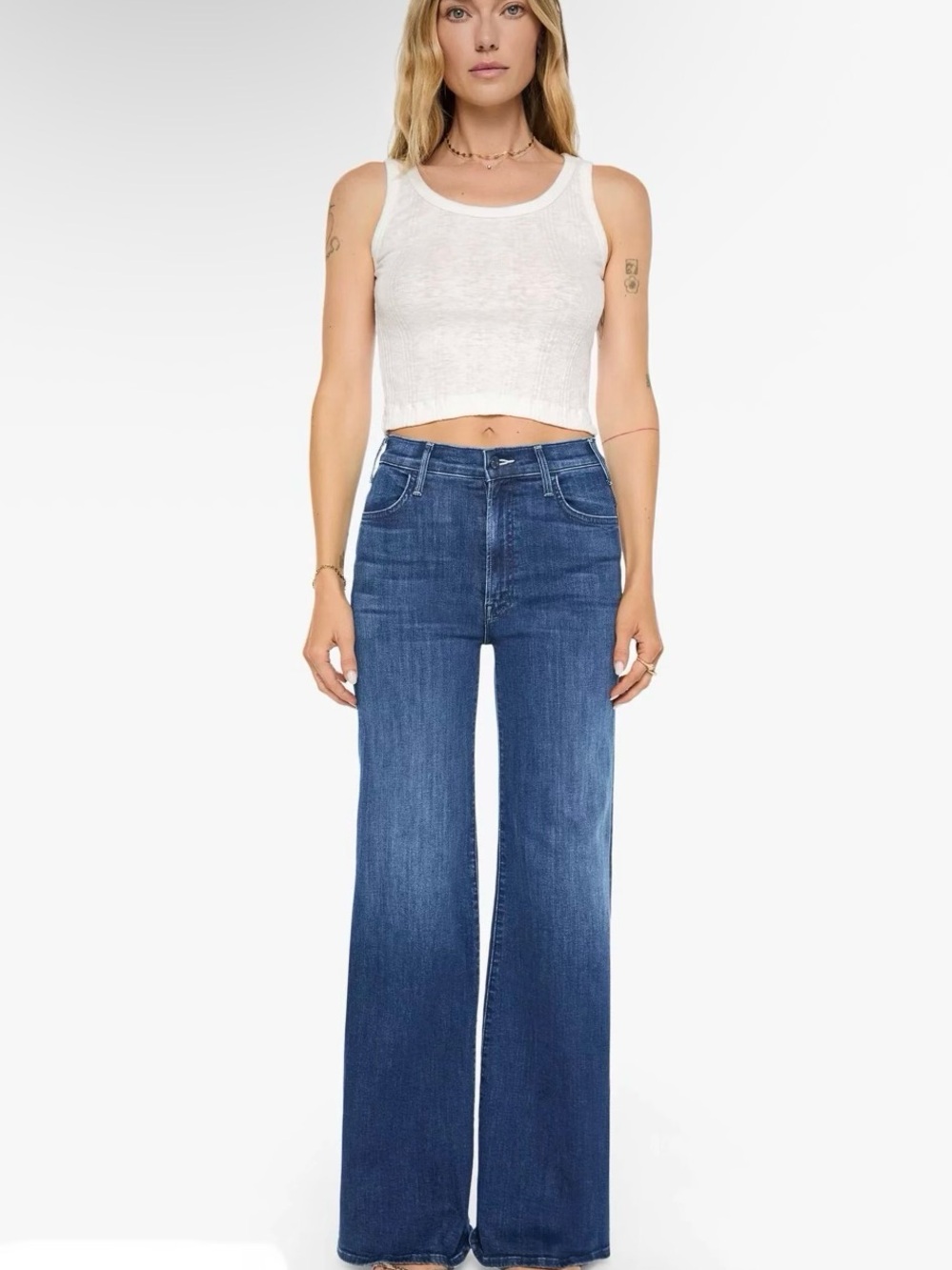 Mother The Hustler Roller Sneak Dark Wash Jean 27